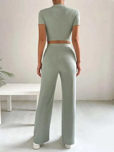 Conjunto dama deportivo top pantalon elefante