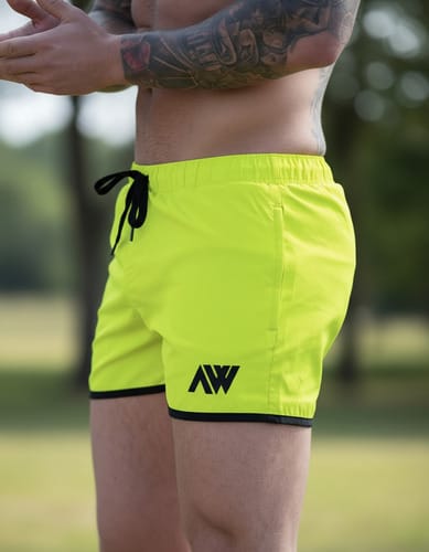 Short hombre verde fluo