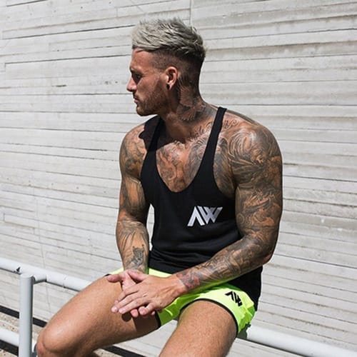 Short hombre verde fluo