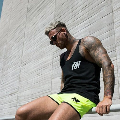 Short hombre verde fluo