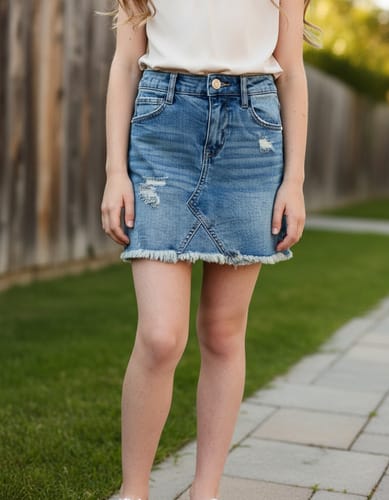 Pollera niña Cat & Jack rasgada azul L (10-12) l