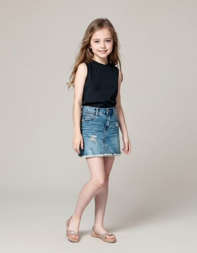 Pollera niña Cat & Jack rasgada azul L (10-12) l