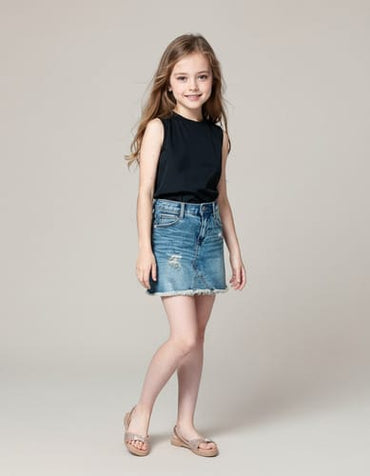 Pollera niña Cat & Jack rasgada azul L (10-12) l