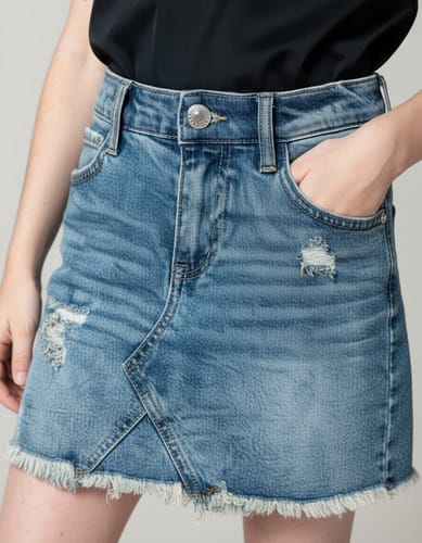 Pollera niña Cat & Jack rasgada azul L (10-12) l