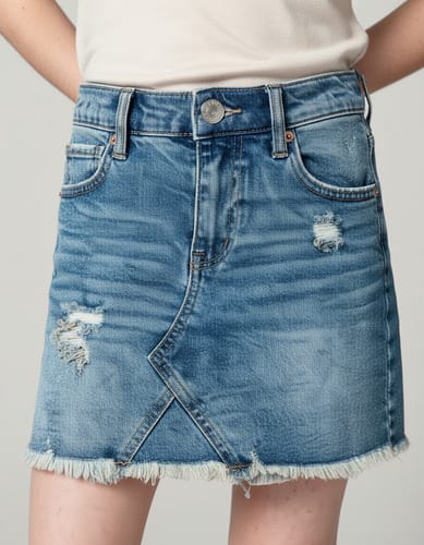 Pollera niña Cat & Jack rasgada azul L (10-12) l