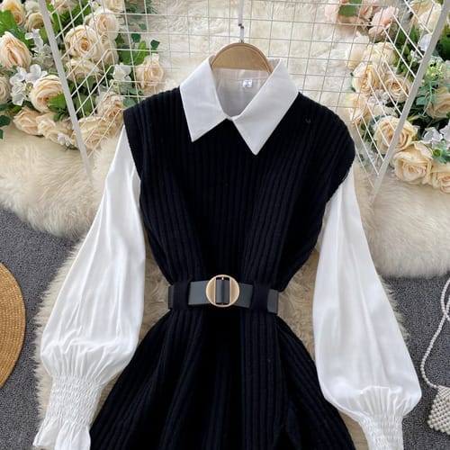 Conjunto dama chaleco con faja camisa y jean