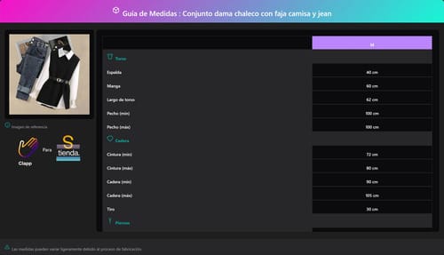 Conjunto dama chaleco con faja camisa y jean