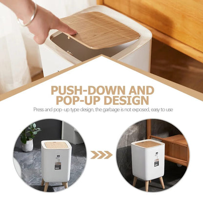 Papelera cuadrado japonés para uso doméstico, diseño simple y elegante