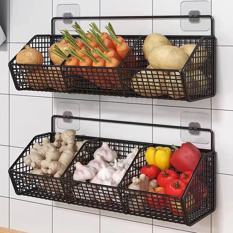 Estante canasta colgante cocina caja de almacenamiento de veduras , utensillos de cocina limpieza 
