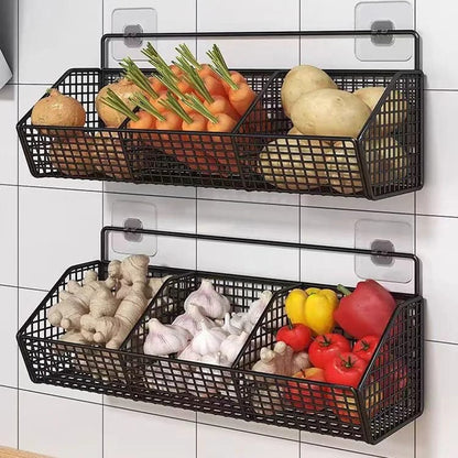 Estante canasta colgante cocina caja de almacenamiento de veduras , utensillos de cocina limpieza 