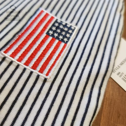 Top dama algodón rayado usa