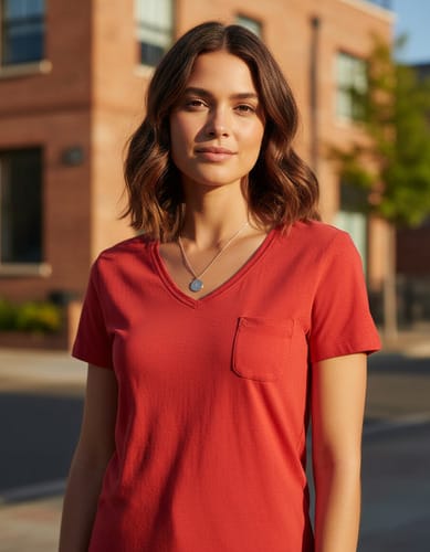 Remera dama MC escote v universal