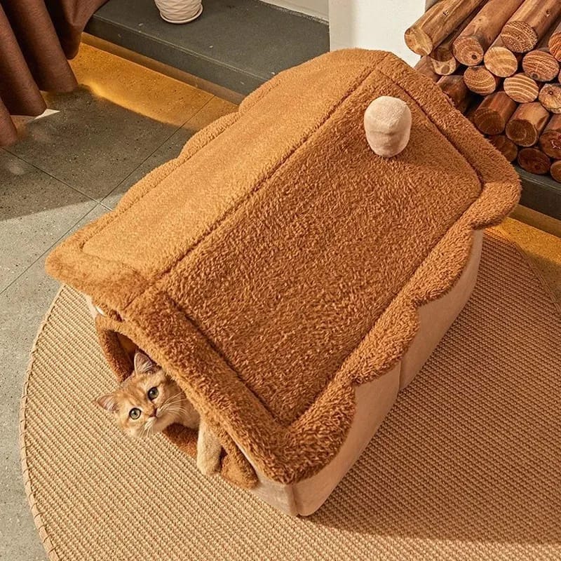 Cama de gato diseño casita