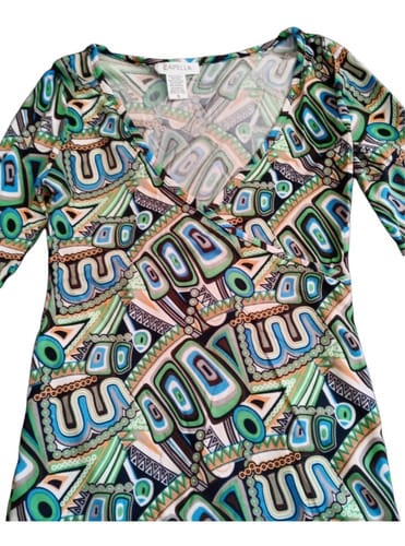 Vestido manga 3/4 estilo azteca anaranjado Capella