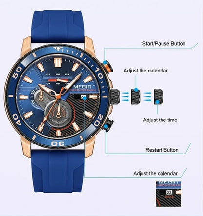 Reloj hombre Megir deportivo con cronografo 