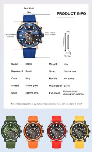 Reloj hombre Megir deportivo con cronografo 