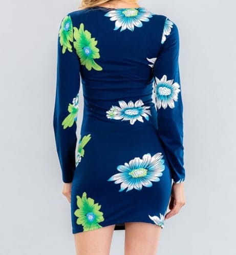 Vestido manga larga con flores grandes Capella