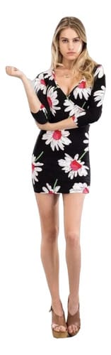 Vestido 3/4 con Flores grandes Capella