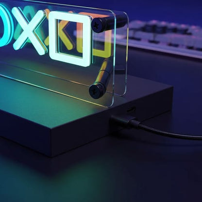 Lámpara LED Gaming Mirror Neon Light XO – Luz Decorativa para Sala E-Sports y Ambiente de Cama