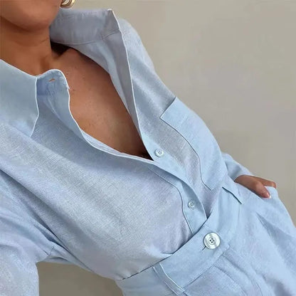 Conjunto dama short y camisa de ML  satin