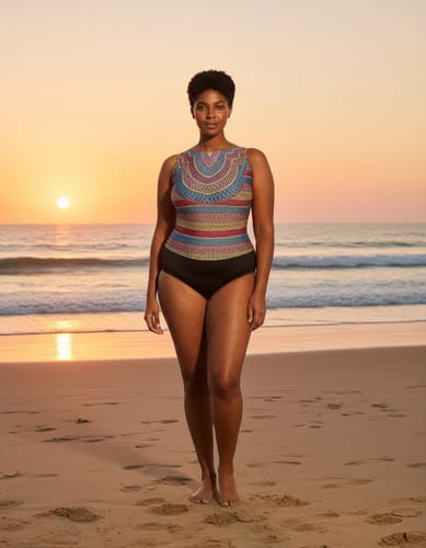 Bikini dama entero azteca espalda negro