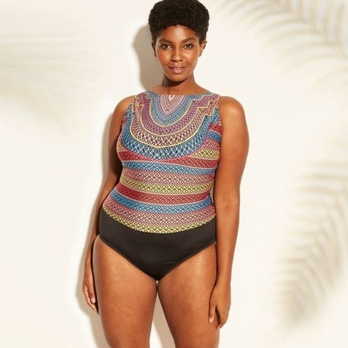 Bikini dama entero azteca espalda negro