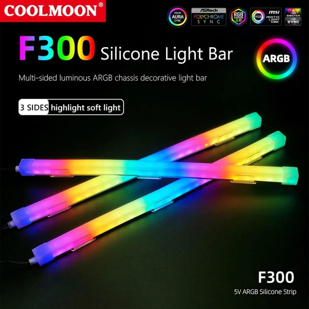 Tubos LED RGB Coolmoon de F300 para Gabinete PC