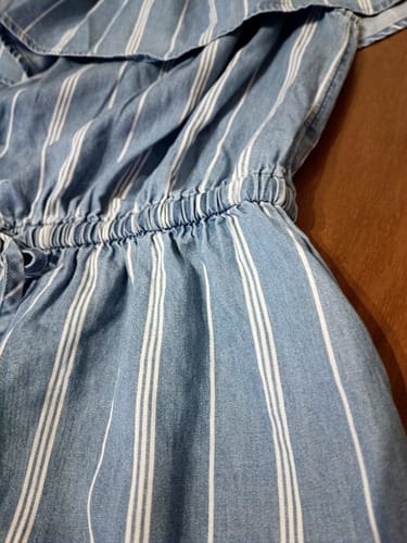 Vestido dama strapless rayado universal