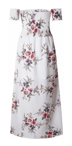 Maxivestido dama straples y tajo 