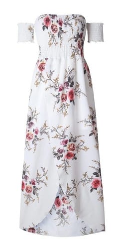 Maxivestido dama straples y tajo 