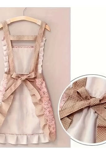 Delantal Floreado con bolsillo al frente 