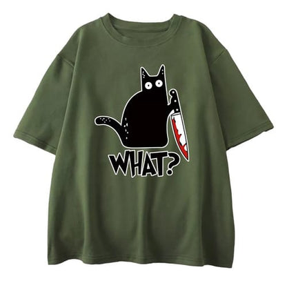 Remera hombre MC gato What?