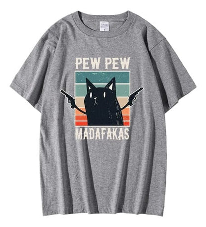 Remera hombre MC gato pew pew