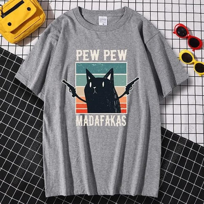Remera hombre MC gato pew pew