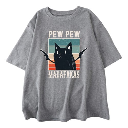 Remera hombre MC gato pew pew