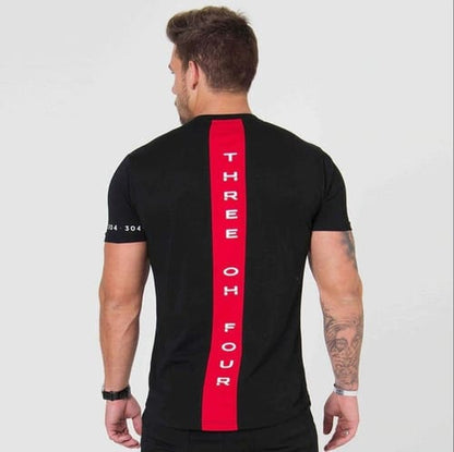 Remera Hombre Linea roja en espalda