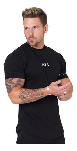 Remera Hombre Linea roja en espalda