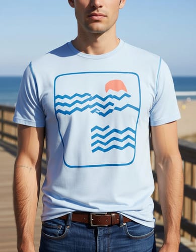 Remera hombre MC Goodiellow ola y sol