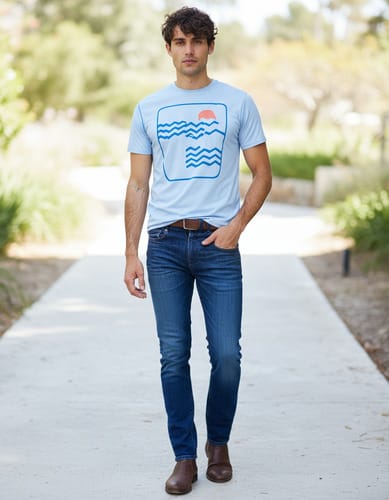 Remera hombre MC Goodiellow ola y sol