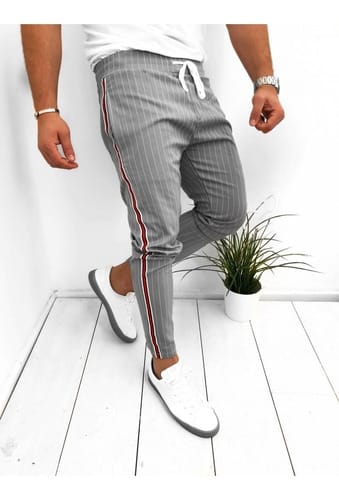 Pantalon Chupin hombre gris linea