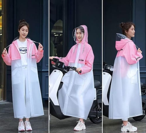 Capa de Lluvia Mujer Mangas y espalda de color