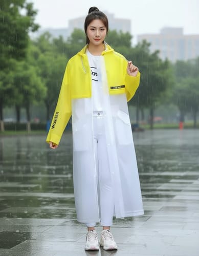 Capa de Lluvia Mujer Mangas y espalda de color