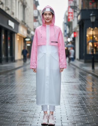 Capa de Lluvia Mujer Mangas y espalda de color