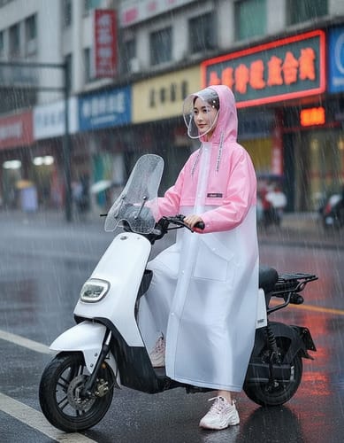Capa de Lluvia Mujer Mangas y espalda de color