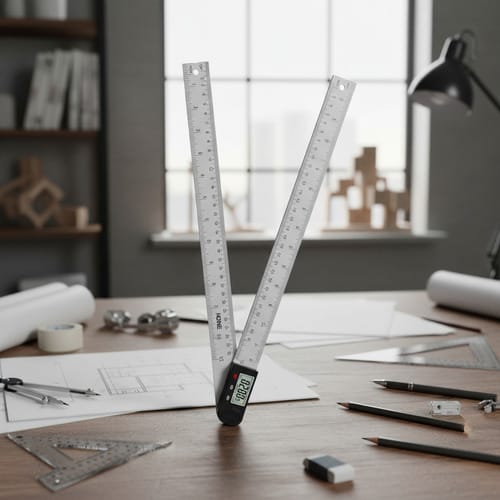 Regla de ángulo digital electrónico de acero inoxidable  amplia de 50 cm 500 mm carpintería herreria 