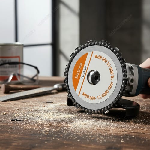 Disco Con Cadena Amoladora Angular Sierra Desbaste Madera