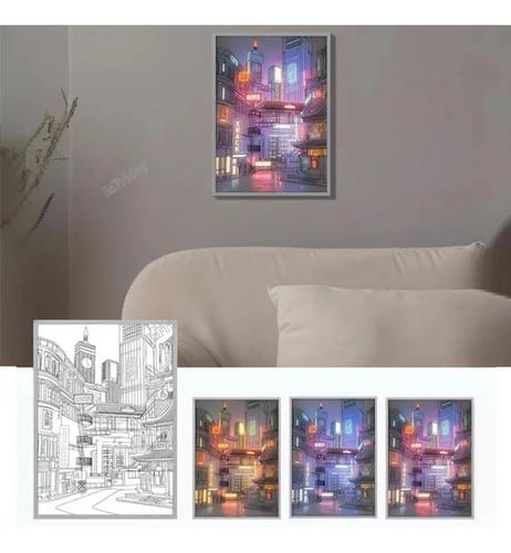 Cuadro de luz Led 31*22 5volt 3 colores