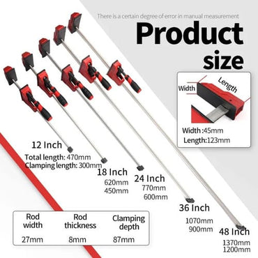 Prensa F Sargento Reforzada Carpintero Profesional apertura de 1.5 metros