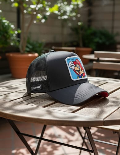 Gorra visera con parche Mario