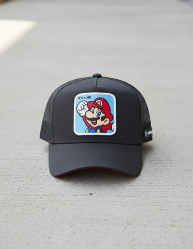 Gorra visera con parche Mario
